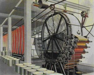 Painting of a paper machine to accompany the post How to be a Productive Writer